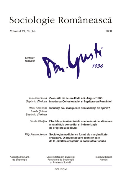 Coperta Sociologie Românească 3-4/2008